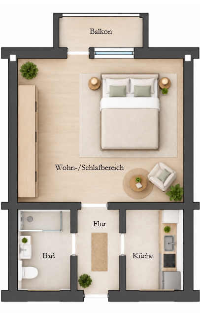 Gepflegte 1‑Zimmerwohnung – zentrale Lage gelegen zwischen Innenstadt und Hauptbahnhof in Oldenburg - Photo 2